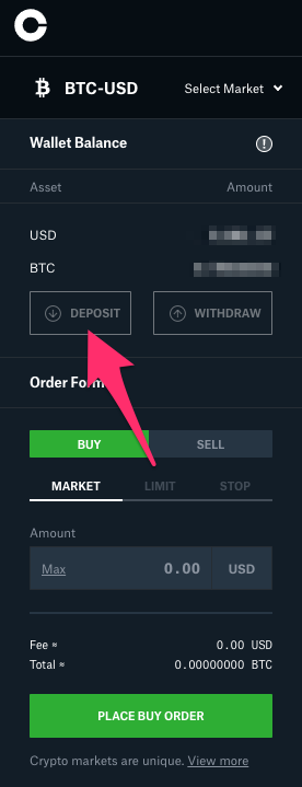 Deposit Into Coinbase